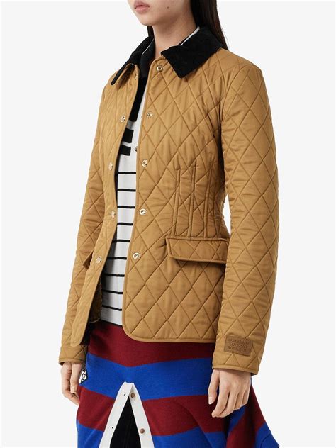 burberry corduroy collar diamond quilted barn jacket|Burberry Diamond Quilted Thermoregulated Barn .